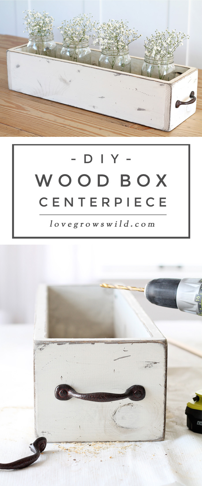 Wood Box Centerpiece