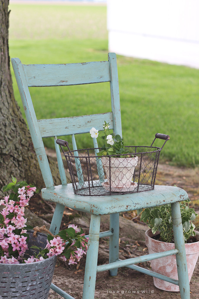 Painted Chair For Outdoors Love Grows, Distressed Outdoor Furniture