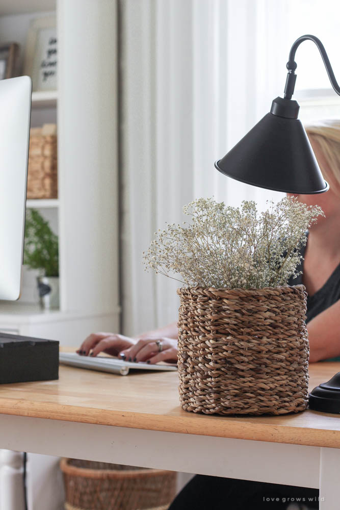 How to Hide Desk Cords - Love Grows Wild