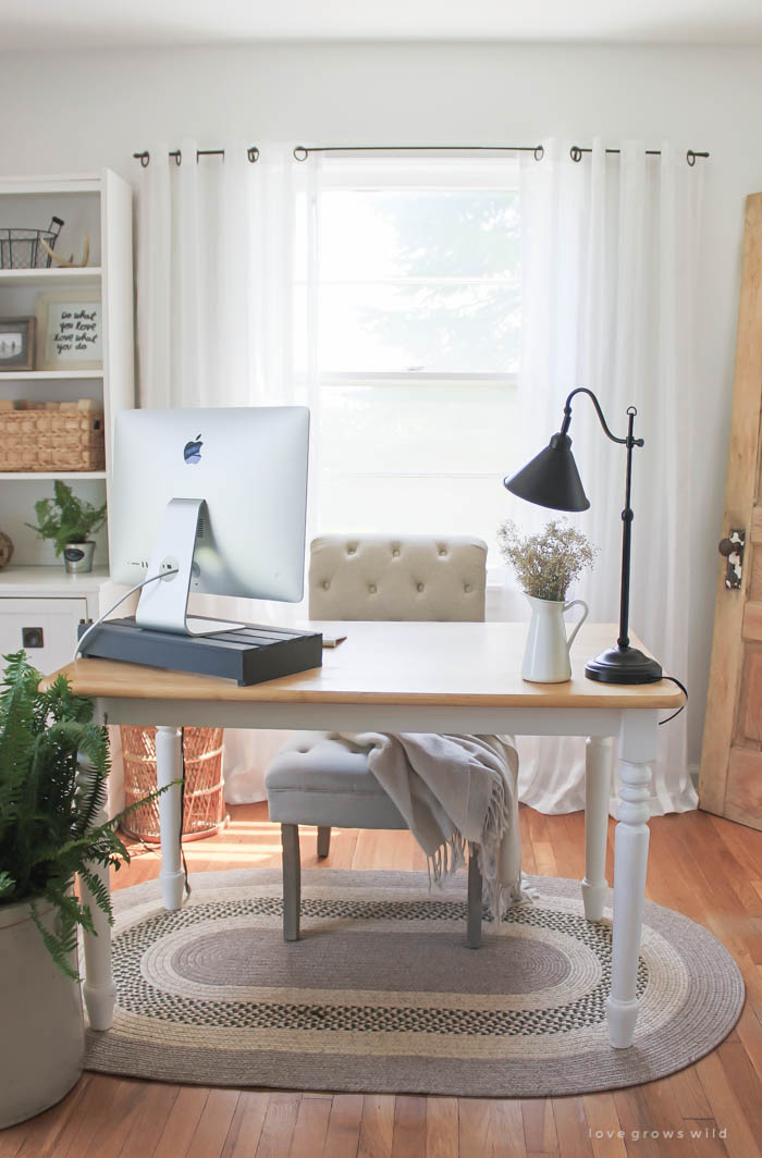 Hide Computer Cords When Your Desk is in the Center of the Room