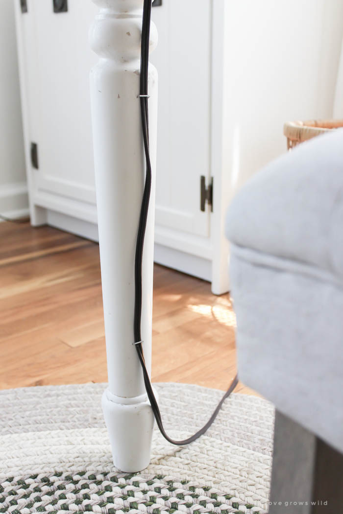 How to Conceal Cables Behind Leggy Furniture - Swoon Worthy