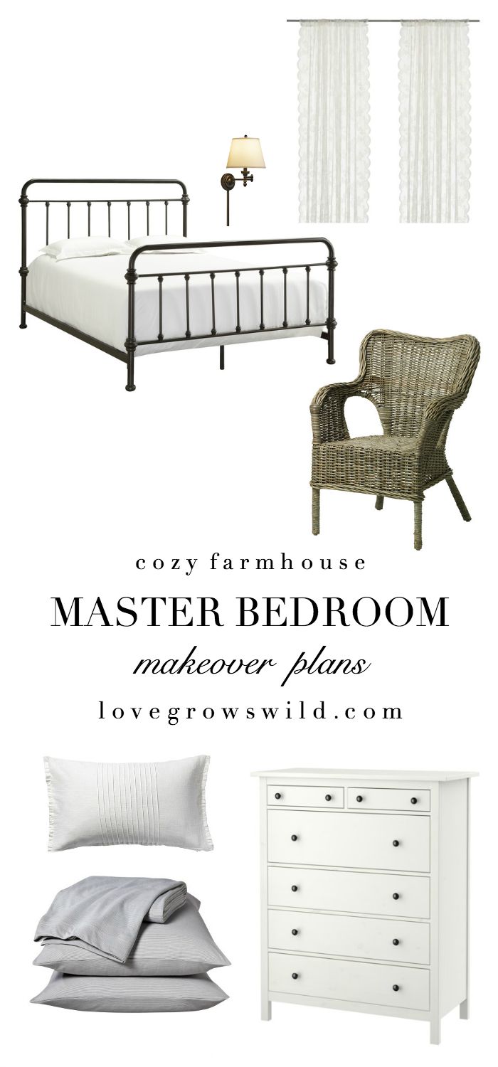 See our plans for transforming this bare, boring attic space into a cozy, farmhouse-style master bedroom! Follow along the with the makeover at LoveGrowsWild.com