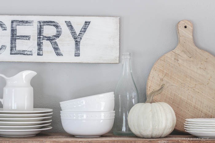 See more photos of this beautiful farmhouse dining room decorated for fall at LoveGrowsWild.com