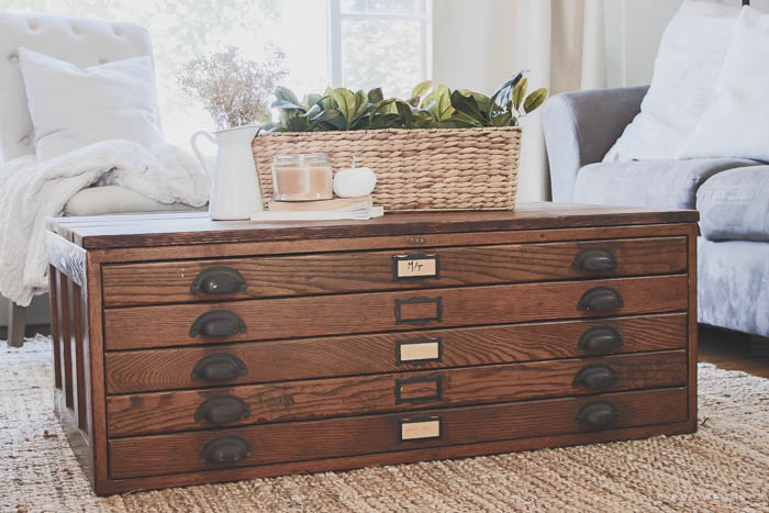 Re purposed trunk coffee table. 