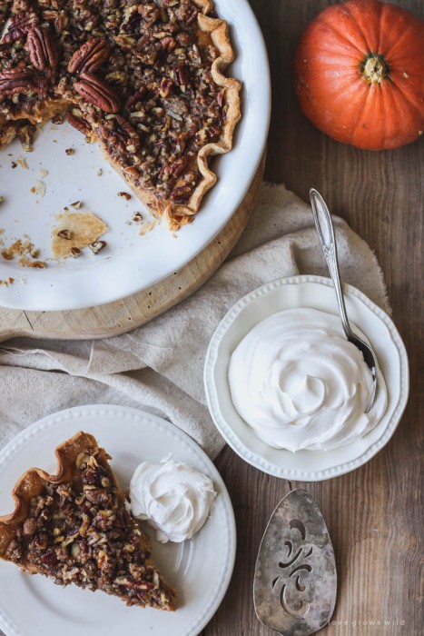 The perfect pumpkin pie topped with a crunchy, sweet pecan streusel! A must-make for the holidays! | LoveGrowsWild.com