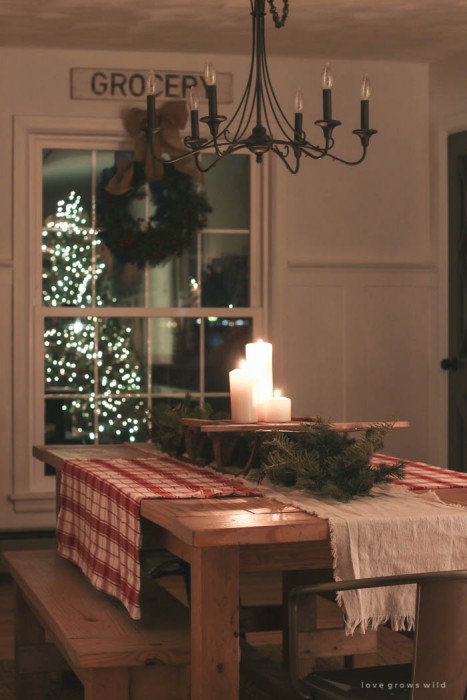 Take a nighttime tour of this Indiana farmhouse all lit up for the holidays! See more photos at LoveGrowsWild.com