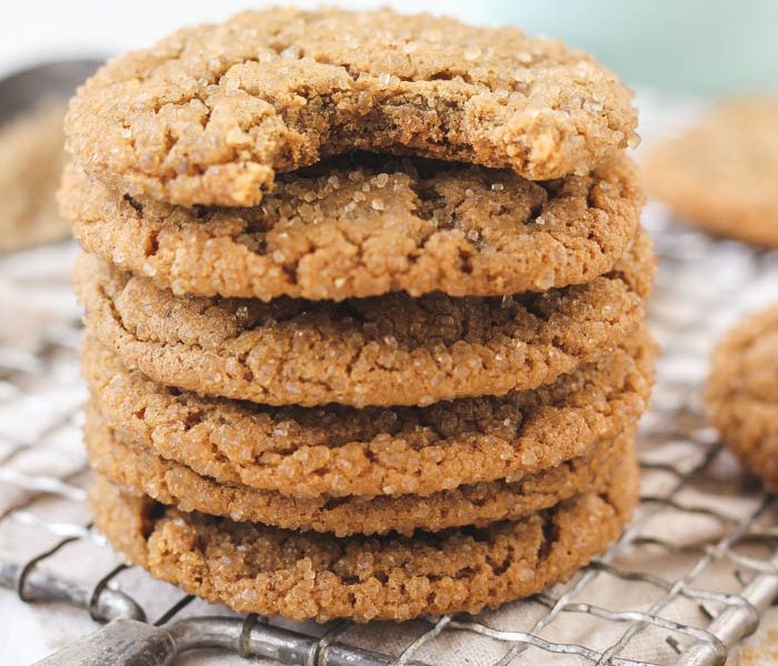 Perfectly chewy, soft and sweet Molasses Cookies! Easy to bake and SO good! Get the recipe at LoveGrowsWild.com