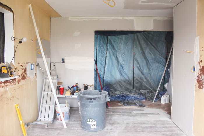 Follow along the makeover of this beautiful farmhouse kitchen! In this post, Liz shares her tile choice for flooring. Click for more photos and details!