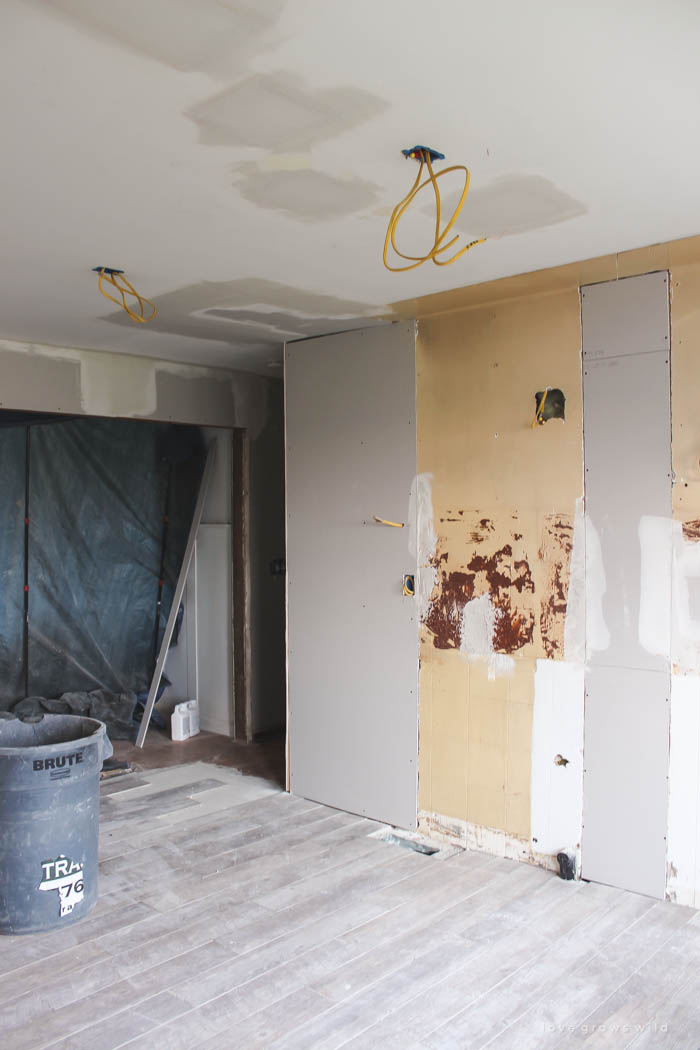 Follow along the makeover of this beautiful farmhouse kitchen! In this post, Liz shares her tile choice for flooring. Click for more photos and details!