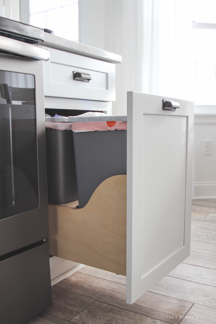 Follow along the makeover of this beautiful farmhouse kitchen! In this post, Liz shares the cabinets and hardware she used. Click for more photos and details!