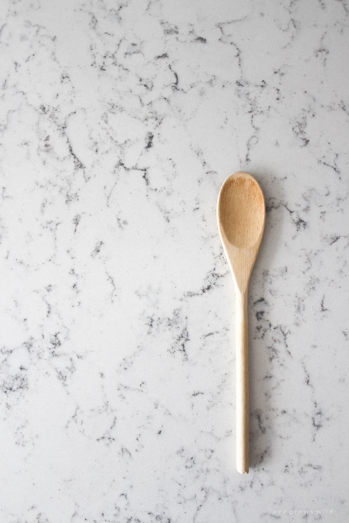 Follow along the makeover of this beautiful farmhouse kitchen! In this post, Liz shares the countertops she picked and why. Click for more photos and details!