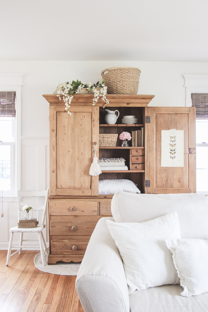 Armoire Makeover + How to Antique Furniture - Love Grows Wild