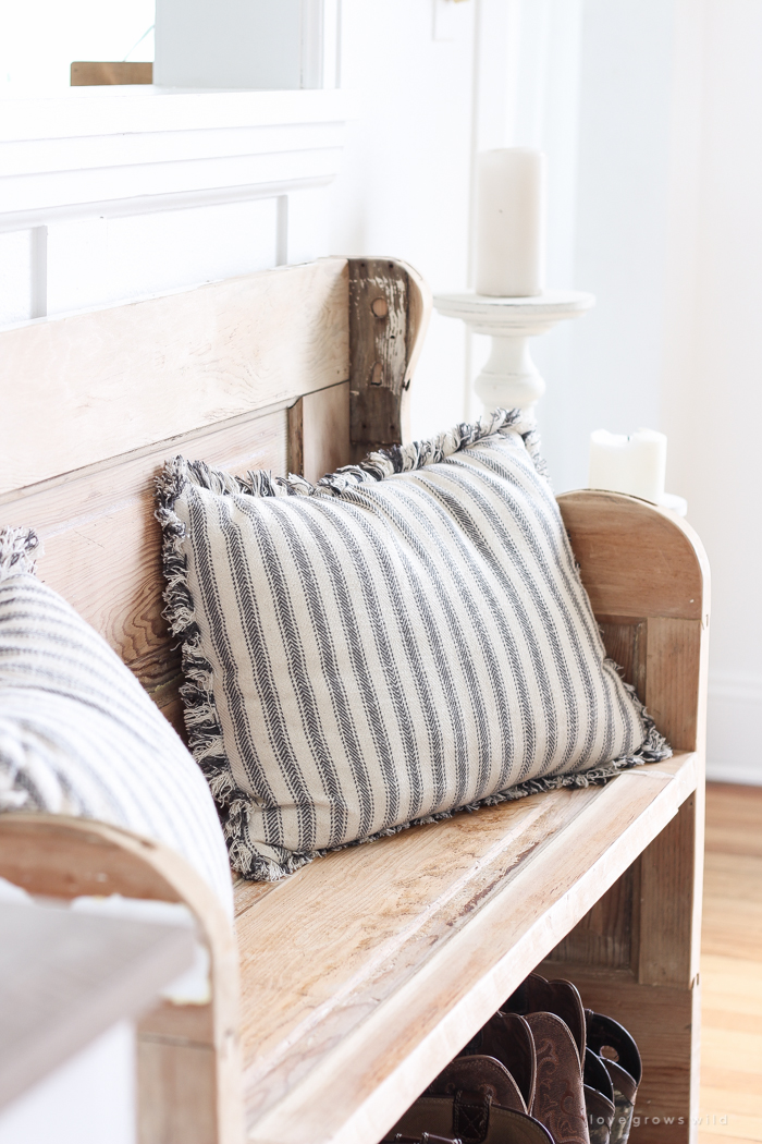 DIY Entryway Bench with Storage Tutorial - Love Grows Wild