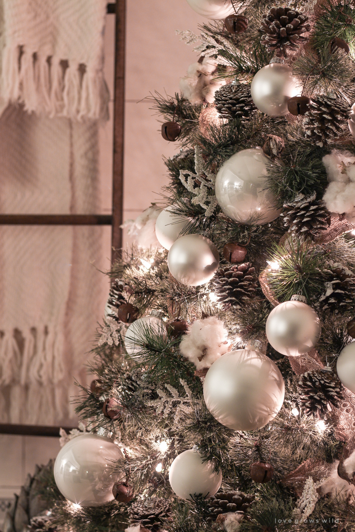 See this beautiful farmhouse all lit up at night for Christmas!