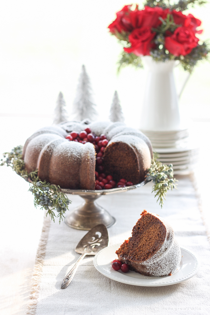 Farmhouse Christmas Kitchen + Gingerbread Bundt Cake - Love Grows Wild