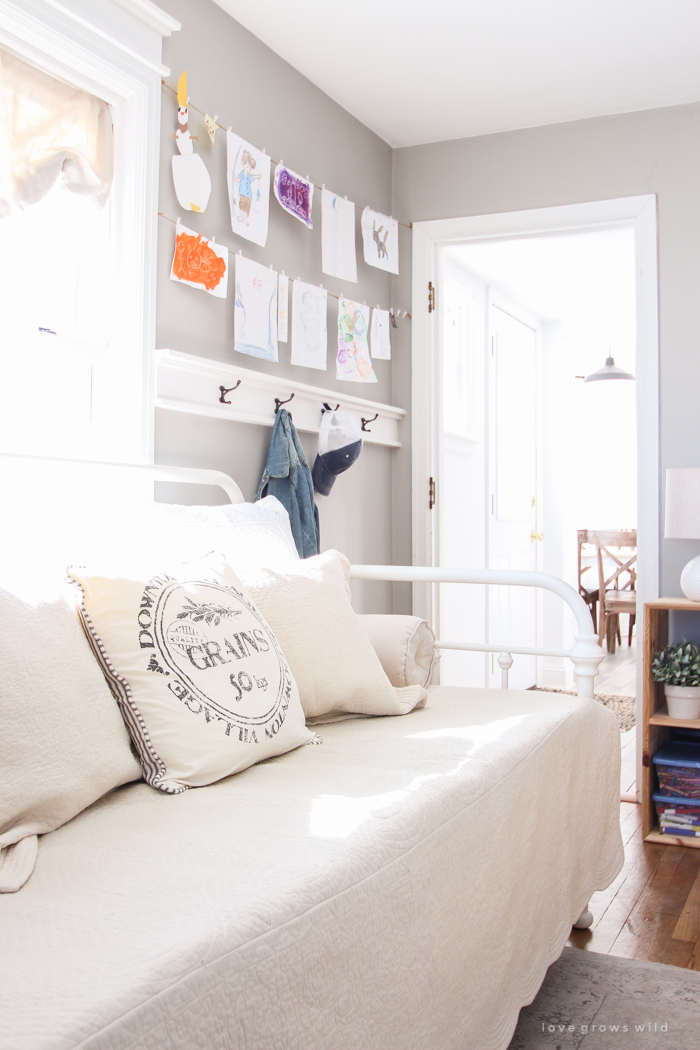 A super sweet playroom design featured in a beautiful Indiana farmhouse