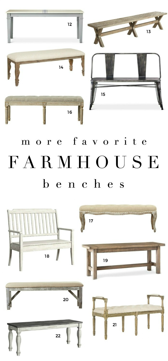 Farmhouse decor inspiration - shop our favorite farmhouse style benches!