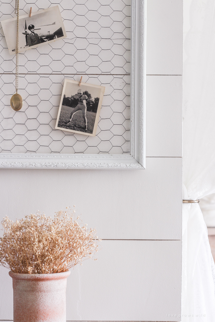 A clean and cozy farmhouse master bedroom with tons of vintage charm