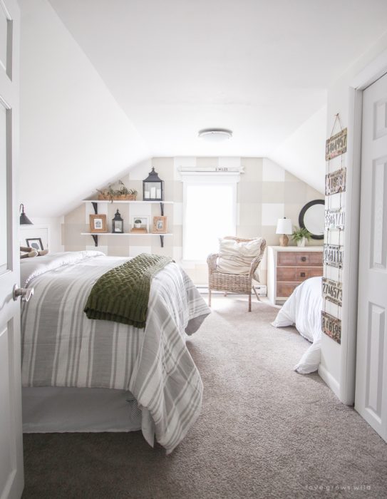 An awkward attic space turns into a charming little boy's farmhouse bedroom!