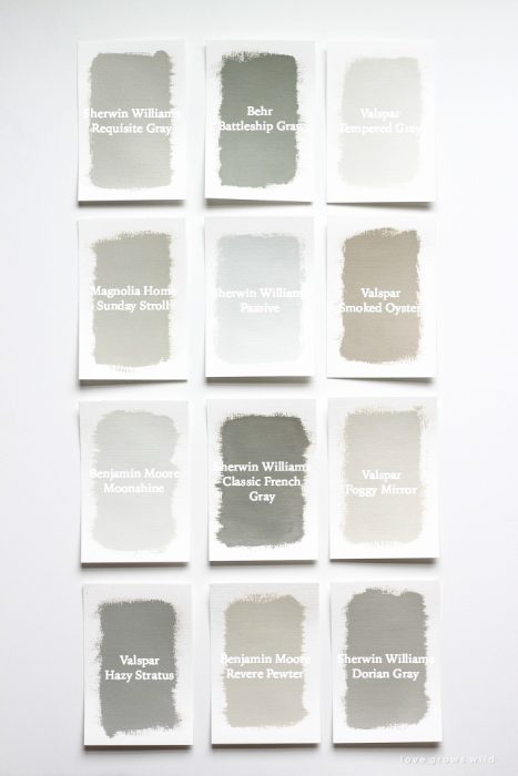 The best gray paint colors for interiors - soft grays, bold grays, modern grays, warm beige grays and everything you need to pick the perfect gray paint color!