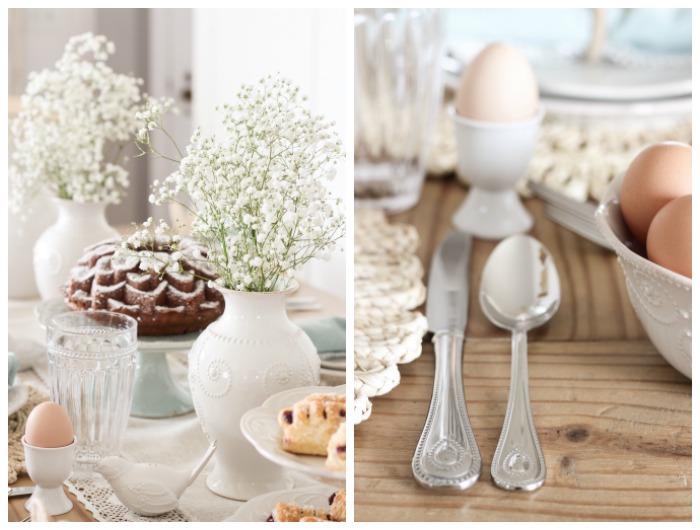 A simple spring tablescape in a beautiful Indiana farmhouse