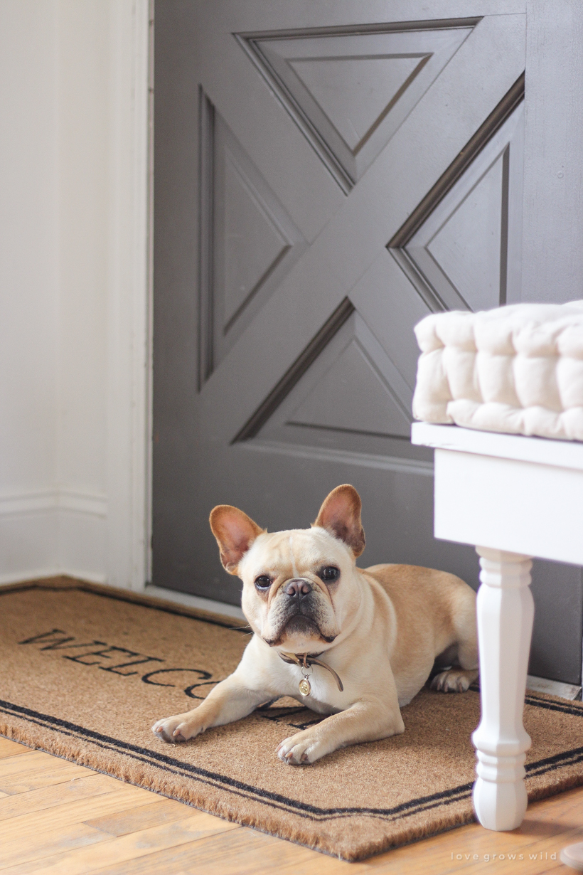 A Mini Office in the Entryway - Love Grows Wild