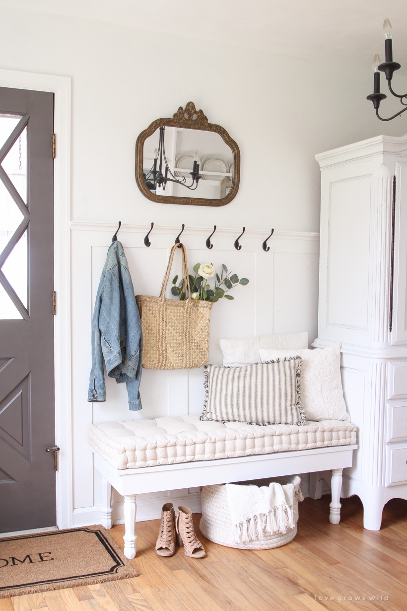 A beautifully bright entryway with a cozy cottage feel 