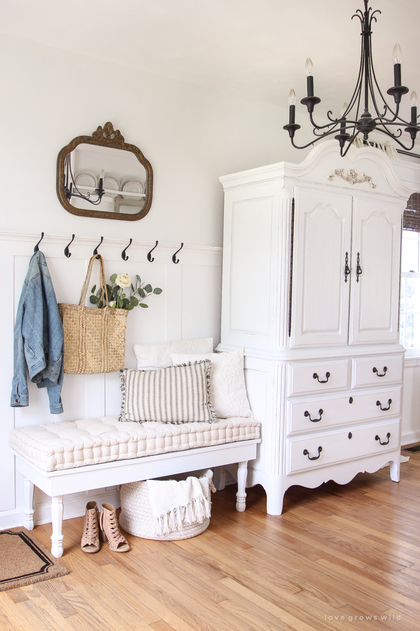 A beautifully bright entryway with a cozy cottage feel 