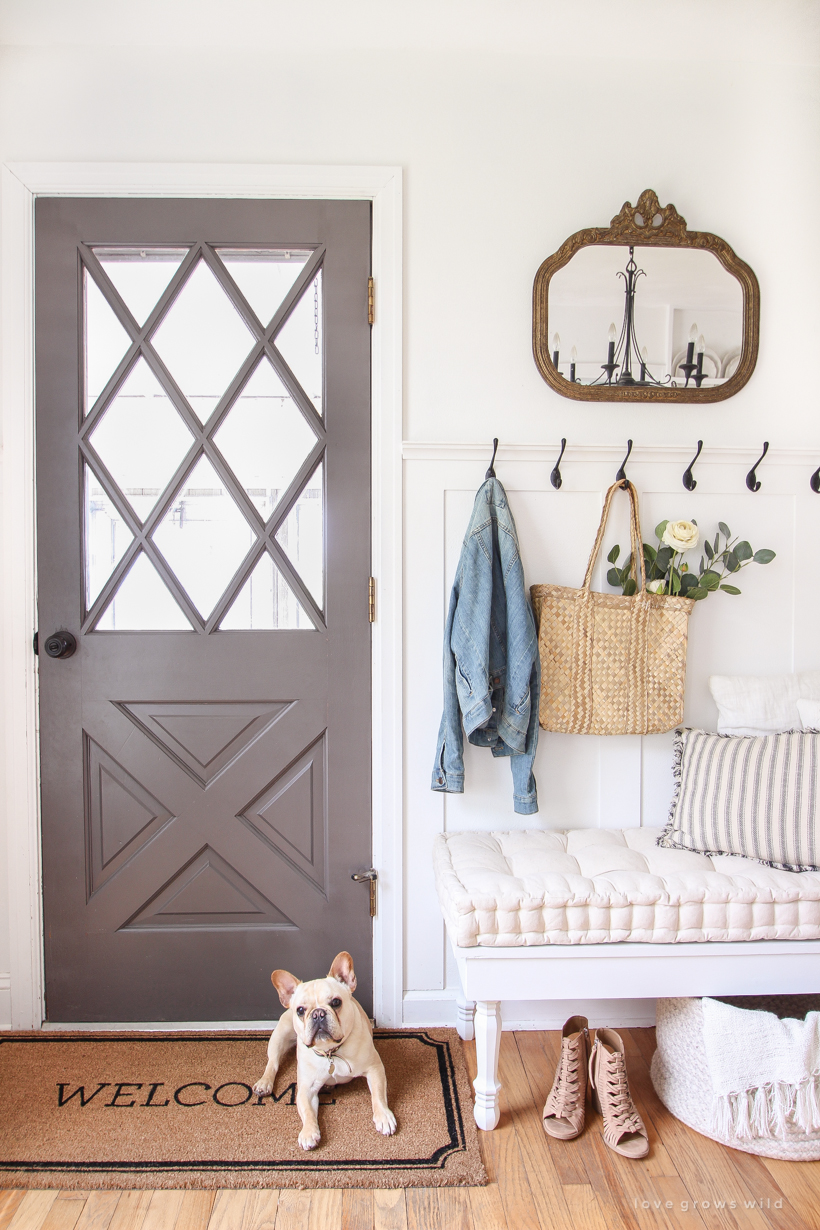 A beautifully bright entryway with a cozy cottage feel 