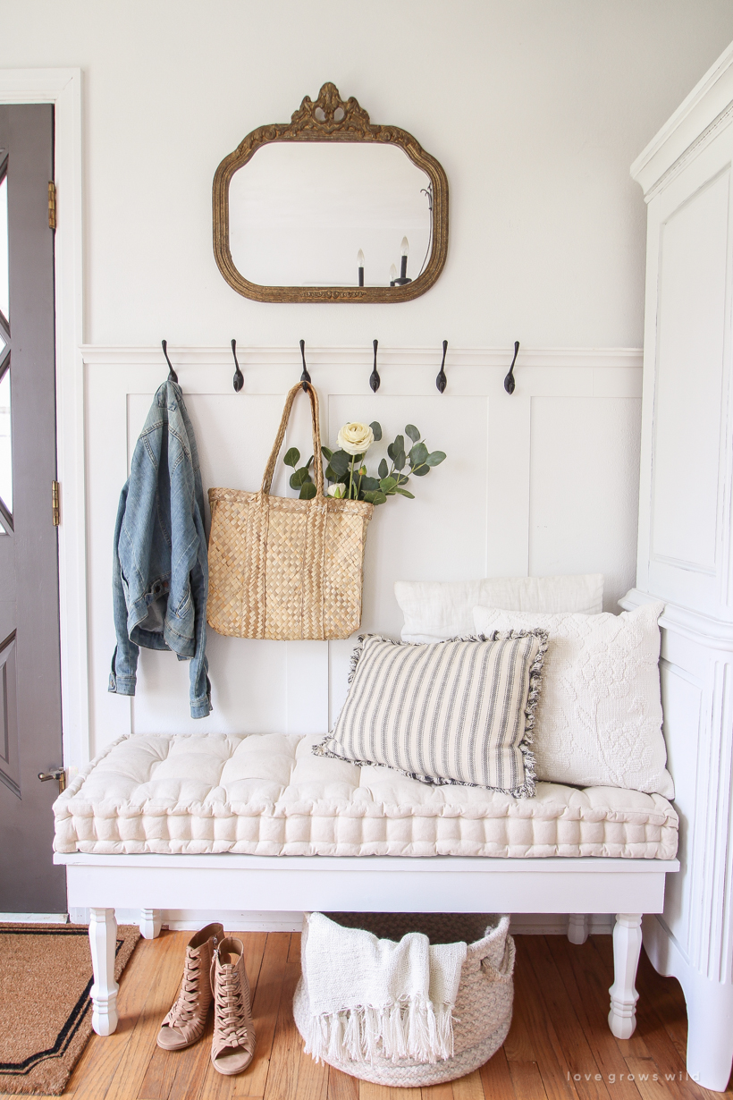 A beautifully bright entryway with a cozy cottage feel 