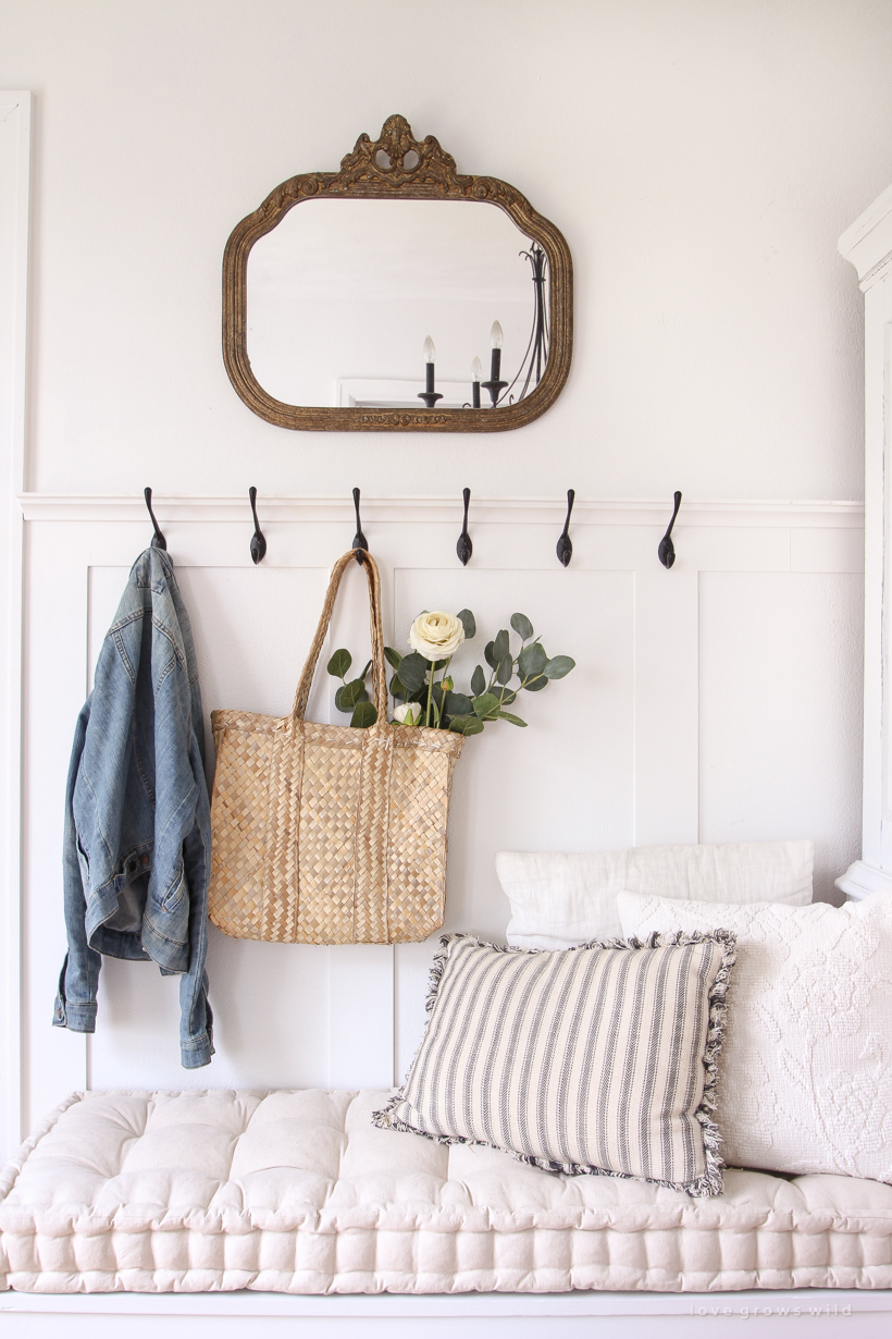 A beautifully bright entryway with a cozy cottage feel