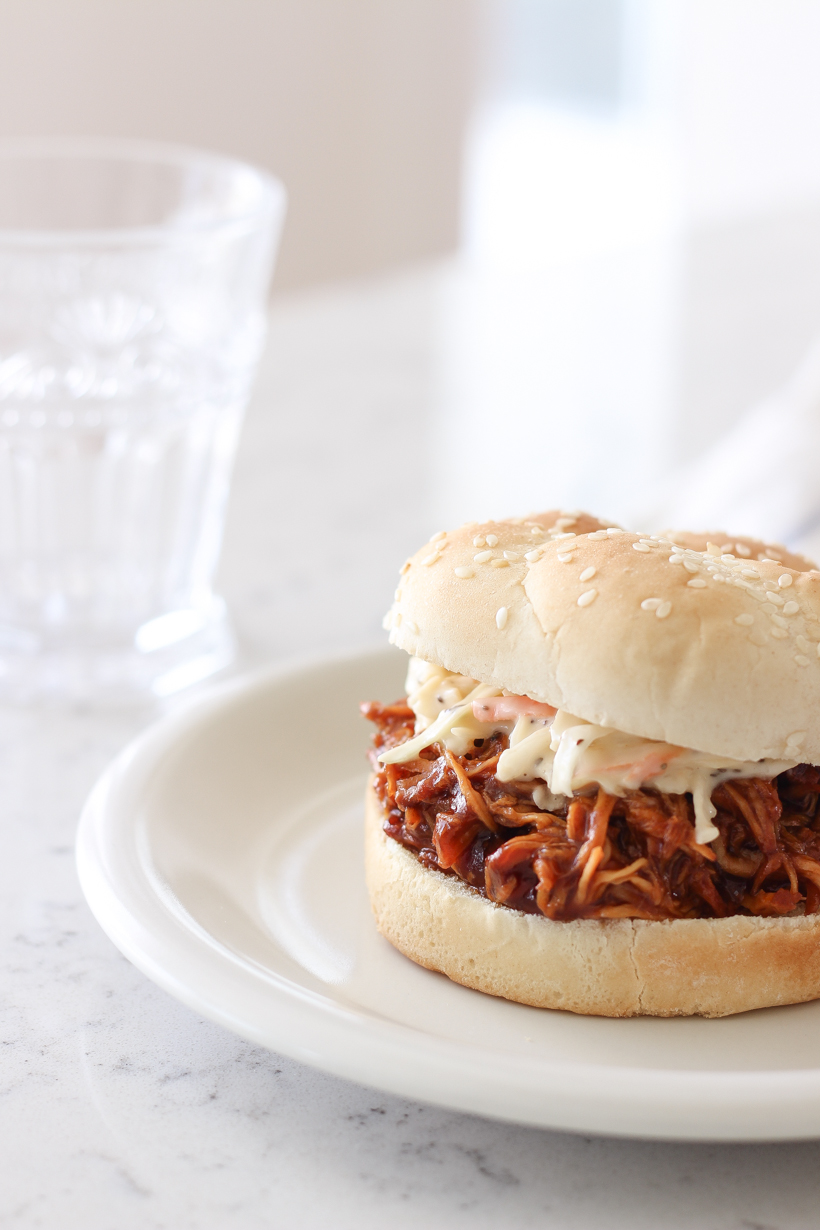 Sweet, tangy barbecue chicken made in the slow cooker is the perfect easy dinner idea