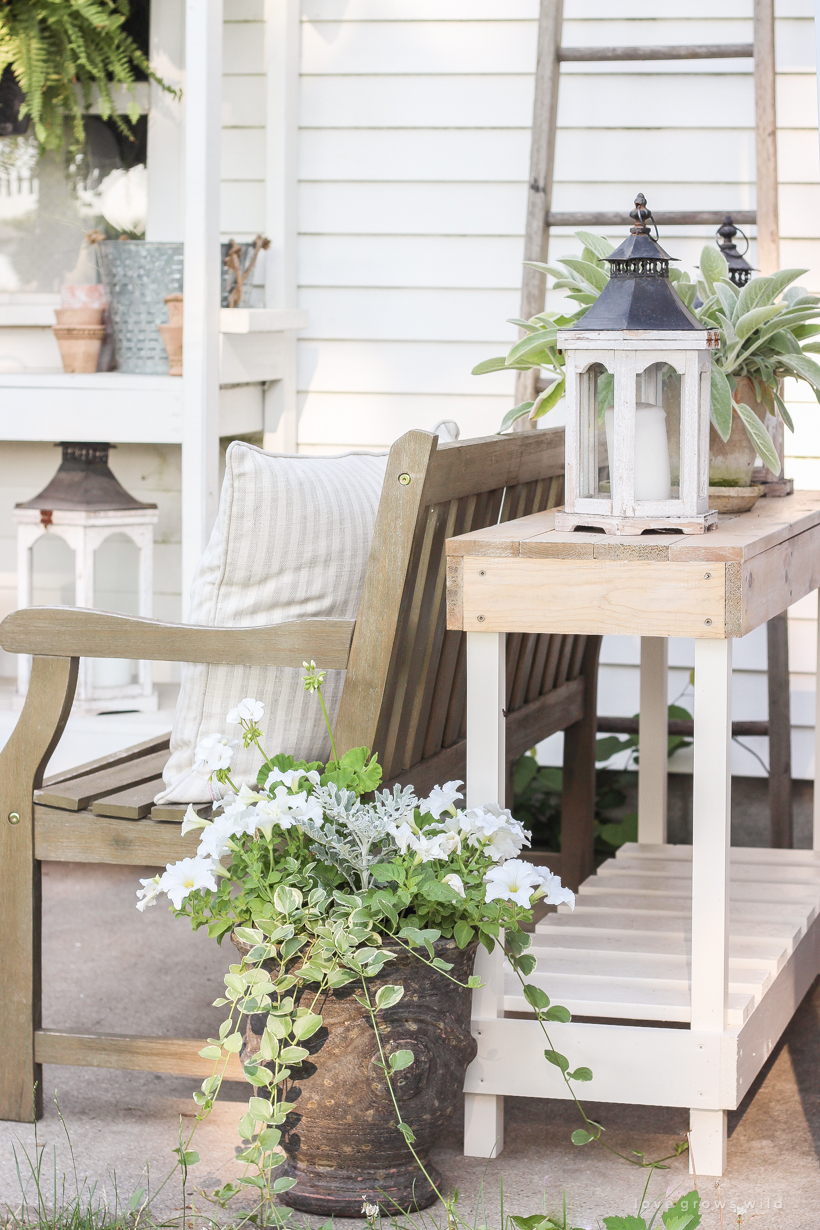 Outdoor wood on sale console table