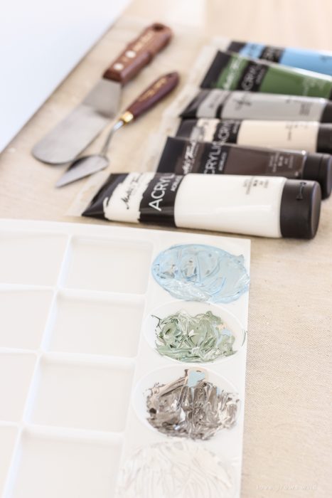 Learn how to decorate on a budget by creating beautiful art for your home with this easy tutorial. Hint... you don't need to be an artist to create art! See the entire process from blank canvas to completed painting using only one tool.