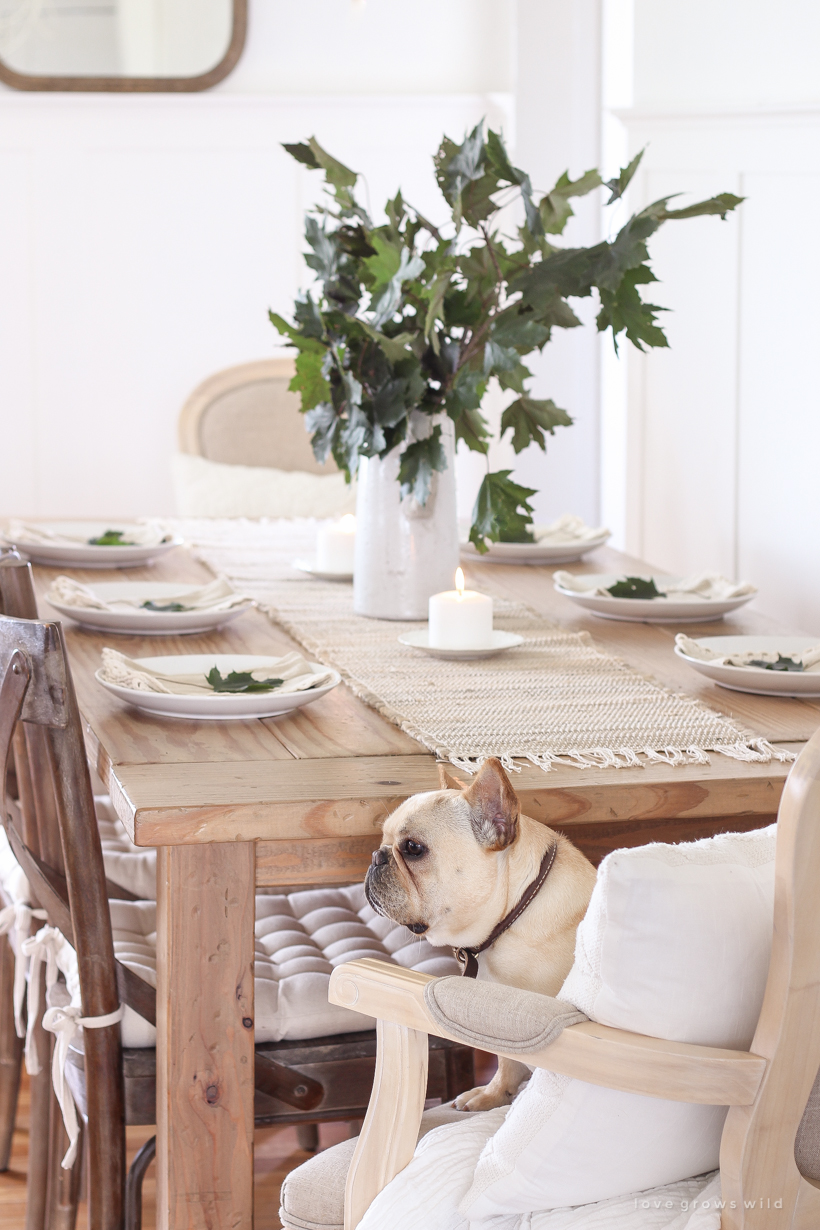 A simple, yet stunning fall tablescape inspired by nature