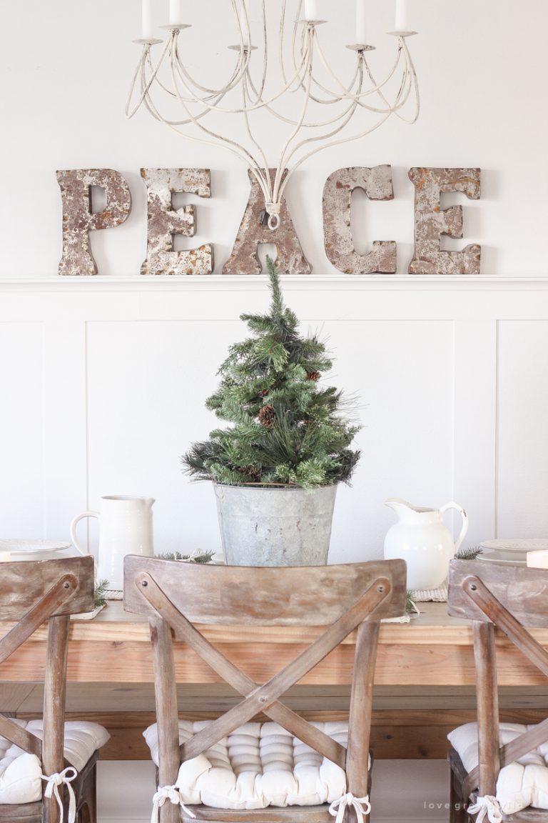 Green & Galvanized Christmas Tablescape - Love Grows Wild