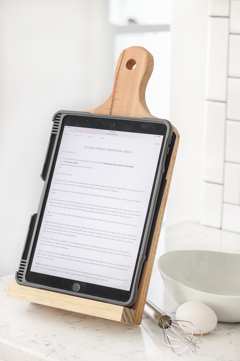 https://lovegrowswild.com/wp-content/uploads/2018/12/DIY-Cutting-Board-Tablet-Holder-10.jpg