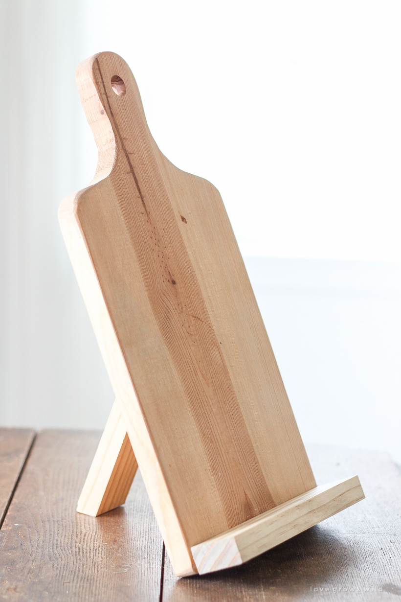 DIY Cutting Board Tablet Holder - Love Grows Wild