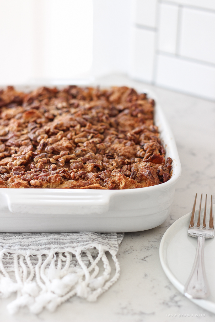 Always a brunch favorite, this Overnight Baked French Toast is perfect for making breakfast for a crowd! Easy and so delicious! 