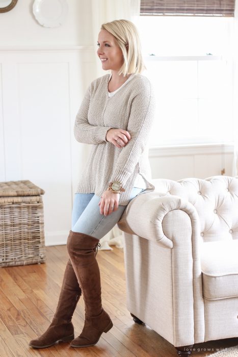 Home and lifestyle blogger Liz Fourez shares how to put together a cozy layered winter outfit with her top wardrobe finds of the season.
