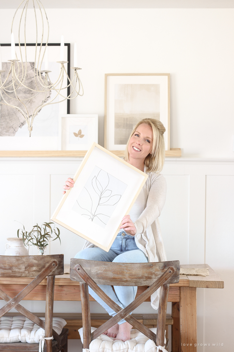 Home and lifestyle blogger Liz Fourez shares the most affordable way to use artwork in your home and a collection of her favorite neutral nature-inspired prints