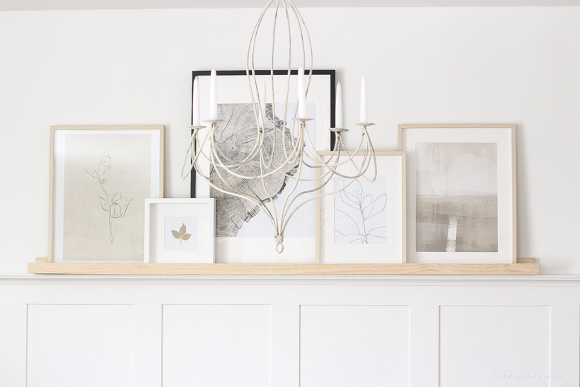 Home and lifestyle blogger Liz Fourez shares an easy way to display your favorite artwork or photos with this DIY Art Shelf