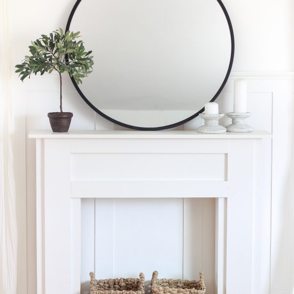 Home and lifestyle blogger Liz Fourez shows how to make a simple, yet stunning mantel that would be perfect in a living room or bedroom. Follow her easy step-by-step photo tutorial to create this beautiful DIY mantel!