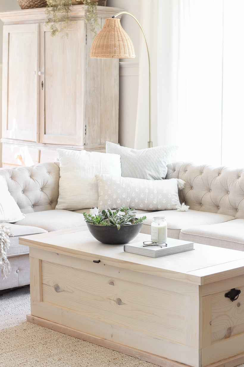 wooden storage chest coffee table