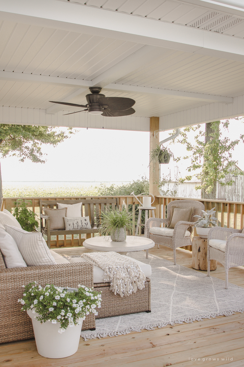 Interior blogger Liz Fourez adds a beautiful large deck and gazebo to her home that is just as cozy and stylish as the inside of her gorgeous farmhouse. Come take a peek of this stunning new outdoor space. 