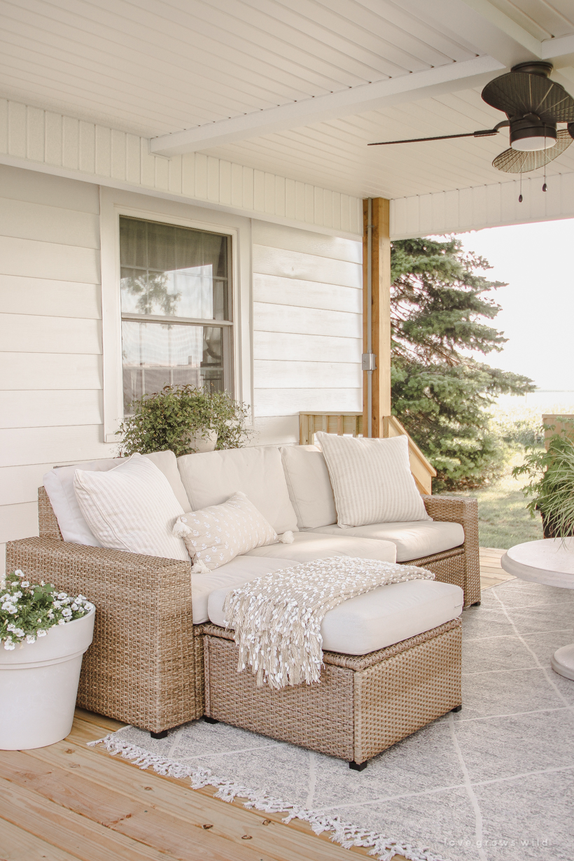 Interior blogger Liz Fourez adds a beautiful large deck and gazebo to her home that is just as cozy and stylish as the inside of her gorgeous farmhouse. Come take a peek of this stunning new outdoor space. 