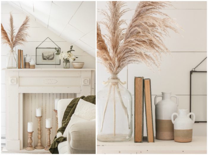 Home and lifestyle blogger Liz Fourez decorates a beautiful farmhouse bedroom for fall