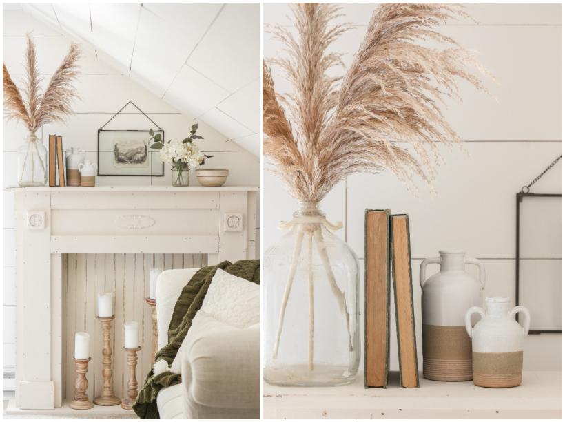 Home and lifestyle blogger Liz Fourez decorates a beautiful farmhouse bedroom for fall