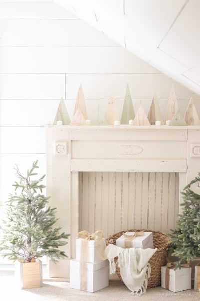 Scrap Wood Christmas Trees - A Simple Christmas Mantel - Love Grows Wild