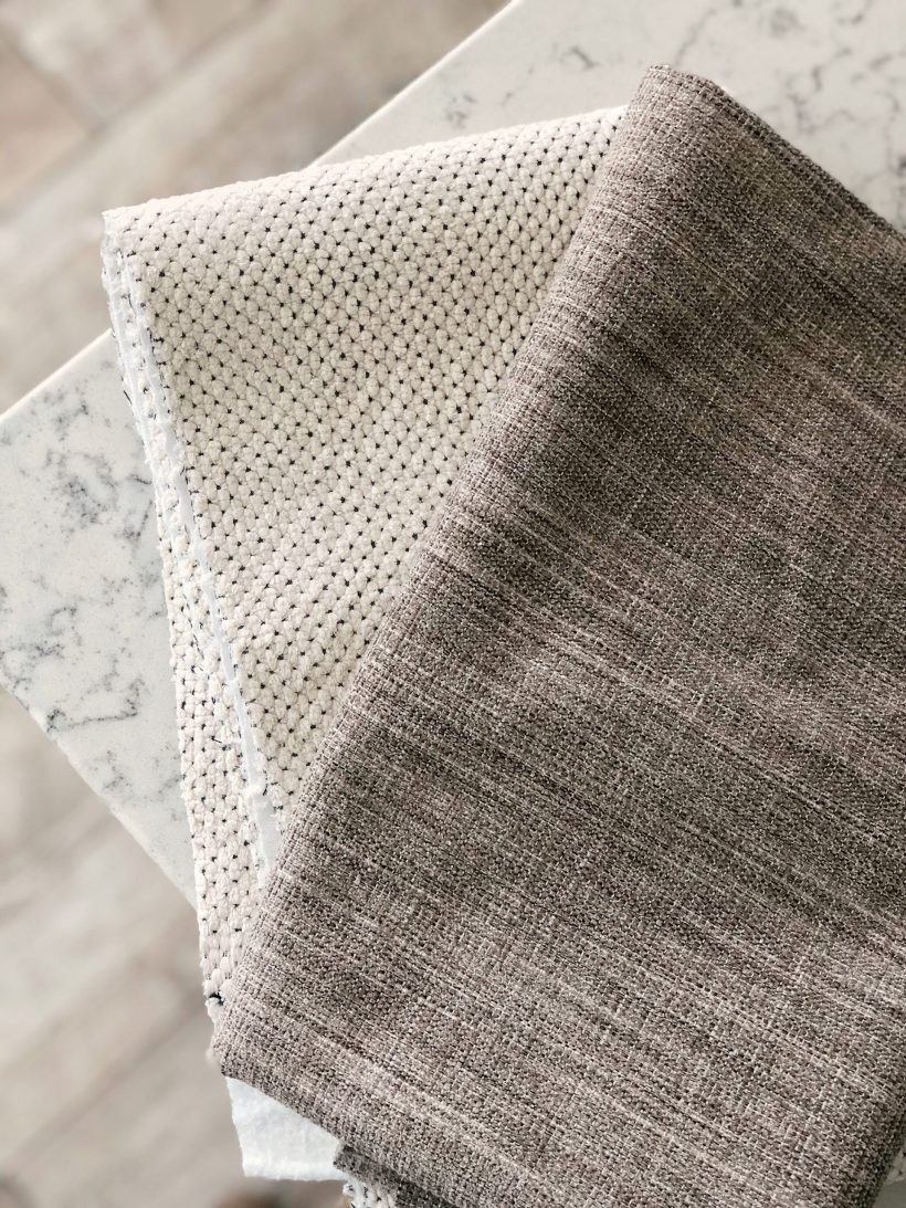 Decorating tip: Frame a scrap piece of fabric for a simple and inexpensive piece of artwork. Home + lifestyle blogger Liz Fourez shares her advice for the best fabric options to use.